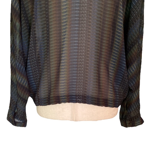 Lola & Sophie Drawstring Tie Front Dolman Sleeve Blouse - M - Picture 8 of 12